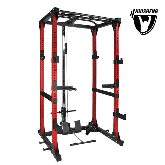 Power Cage With Pulley System - Squat Rack, Pull-Up Bar & Cable Machine For Home Gym