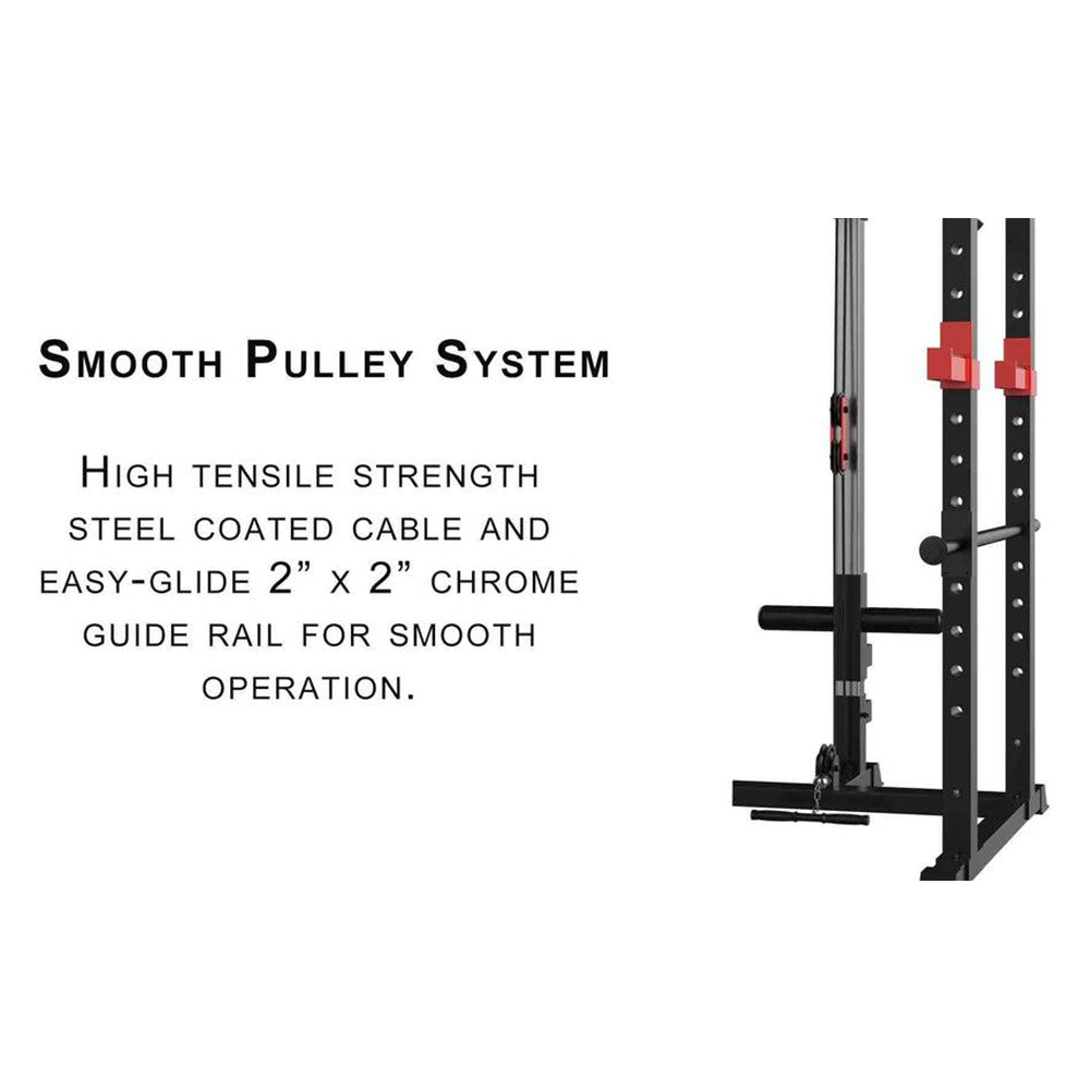 Power Cage Squat Rack Stands Gym Equipment 1000-Pound Capacity Exercise pull-up down