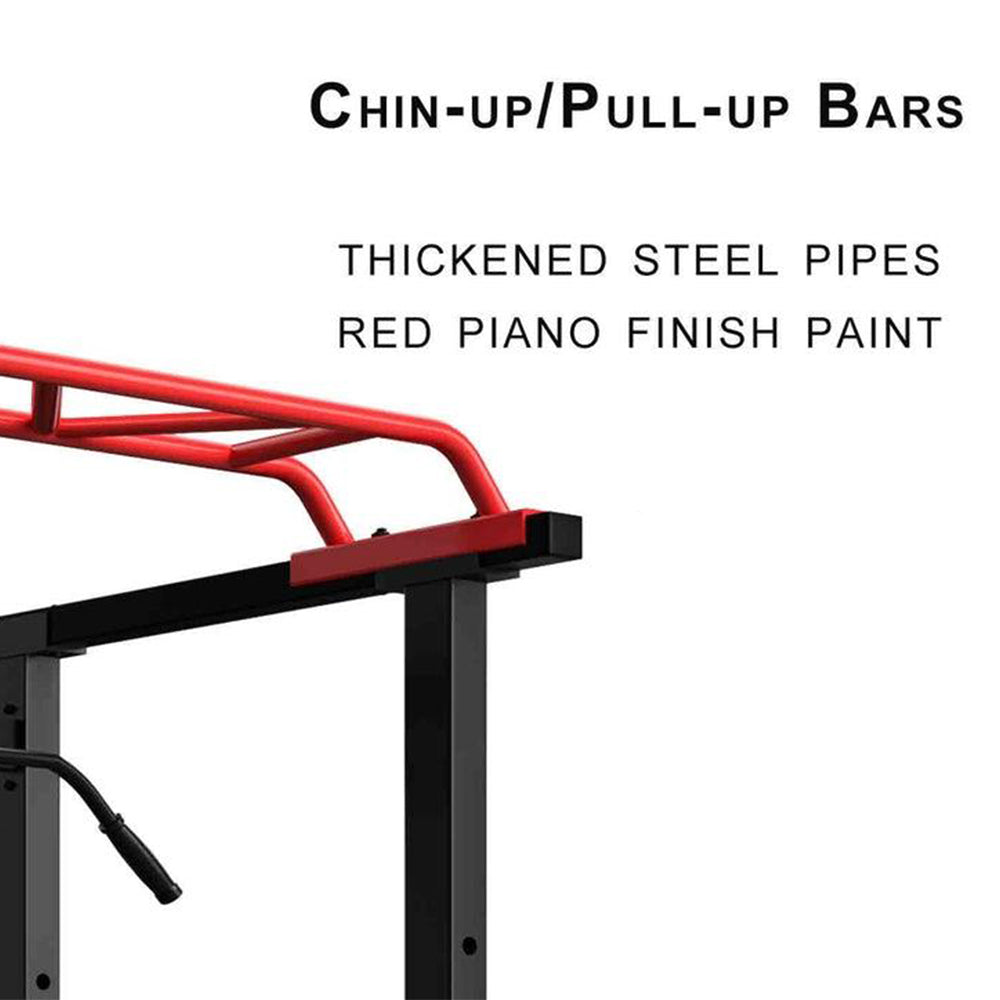 Power Cage Squat Rack Stands Gym Equipment 1000-Pound Capacity Exercise pull-up down