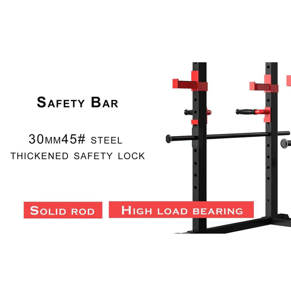 Power Cage Squat Rack Stands Gym Equipment 1000-Pound Capacity Exercise pull-up down