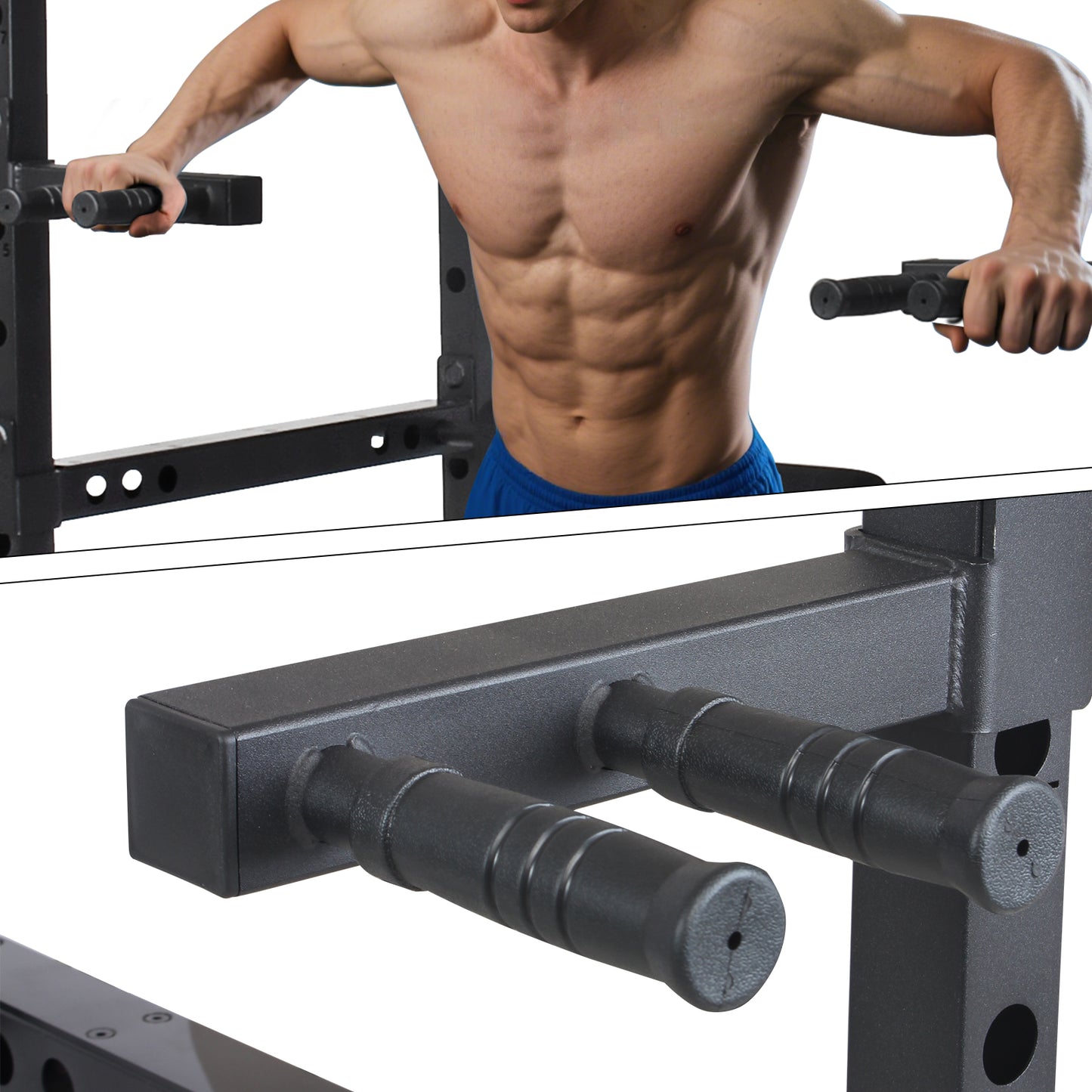 All-in-One Power Rack Cage with Lat Pulldown System, Multi-Functional Home Gym Squat Rack