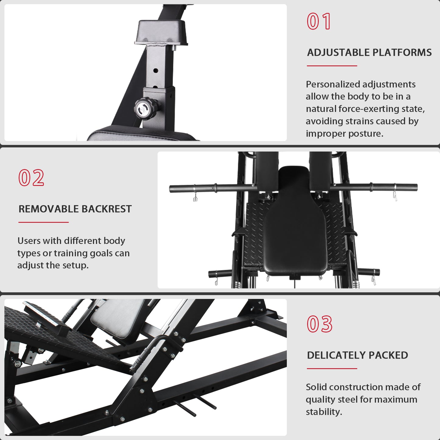 Huisheng Fitness Plate-Loaded Leg Press Hack Squat Machine Combo