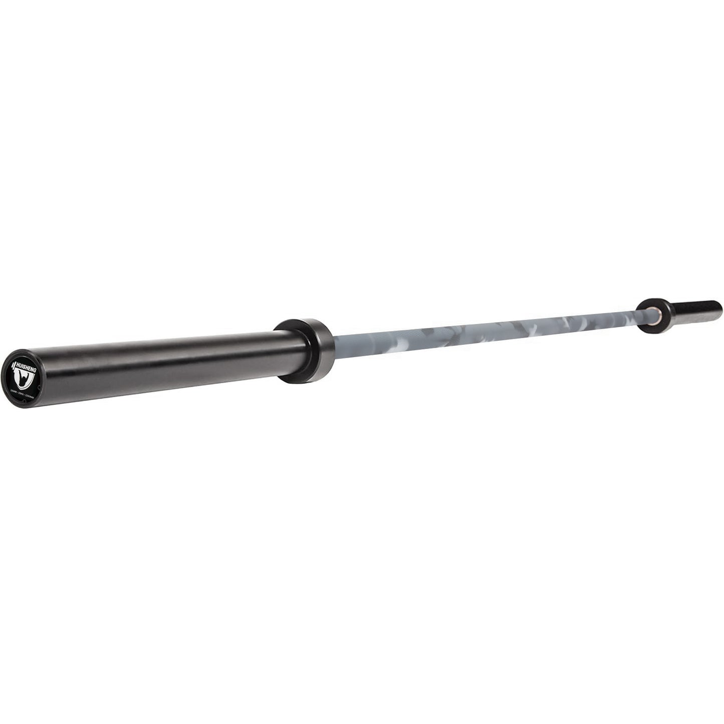 HUISHENG 7FT Camo-Gray Olympic Barbell 45LB Weightlifting Bar Bearing Spin Bar,Ceramic Coating,500-1000 LBS Capacity,28mm High Whip,Fits 2" Plates,for Home Gym