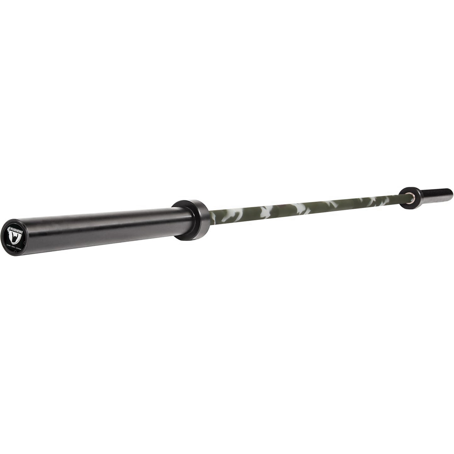 HUISHENG 7FT Camo Olympic Barbell 45LB Weightlifting Bar Bearing Spin Bar,Ceramic Coating,500-1000 LBS Capacity,28mm High Whip,Fits 2" Plates,for Home Gym