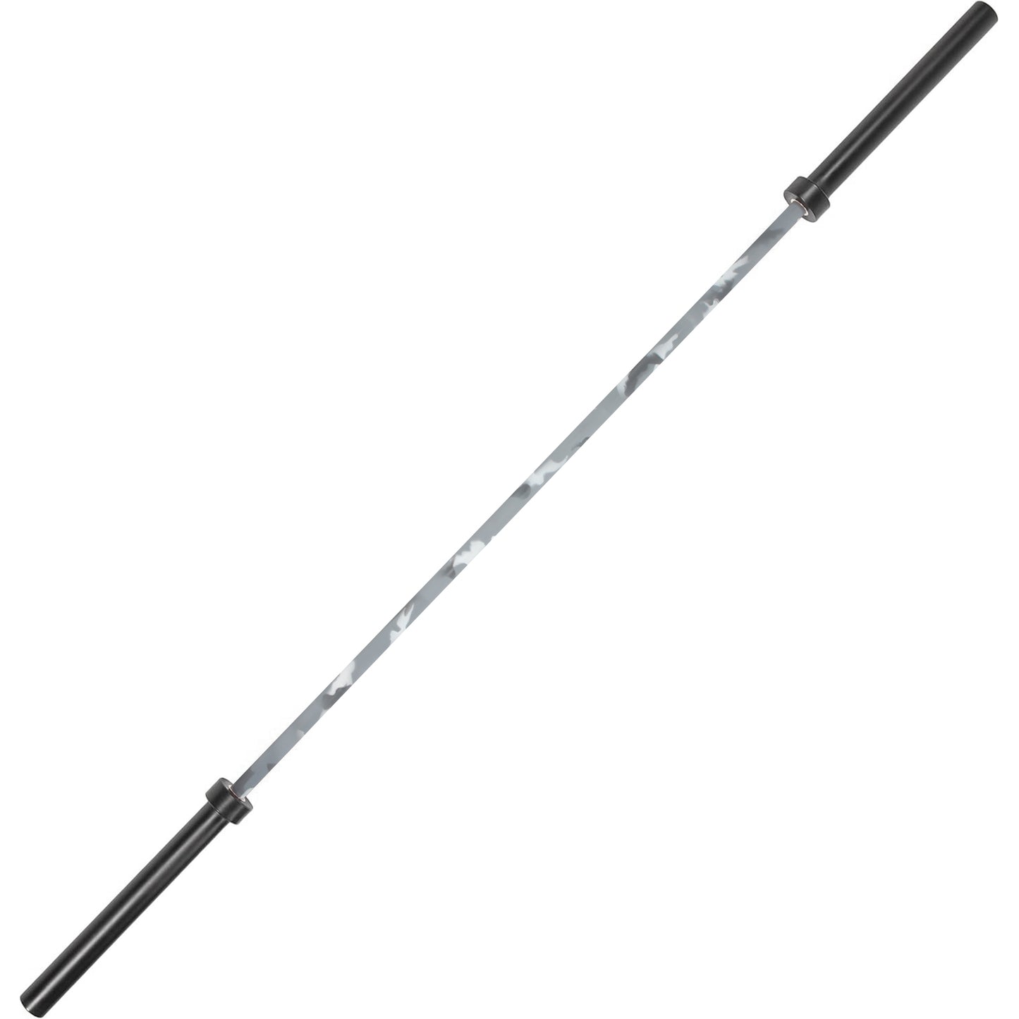 HUISHENG 7FT Camo-Gray Olympic Barbell 45LB Weightlifting Bar Bearing Spin Bar,Ceramic Coating,500-1000 LBS Capacity,28mm High Whip,Fits 2" Plates,for Home Gym