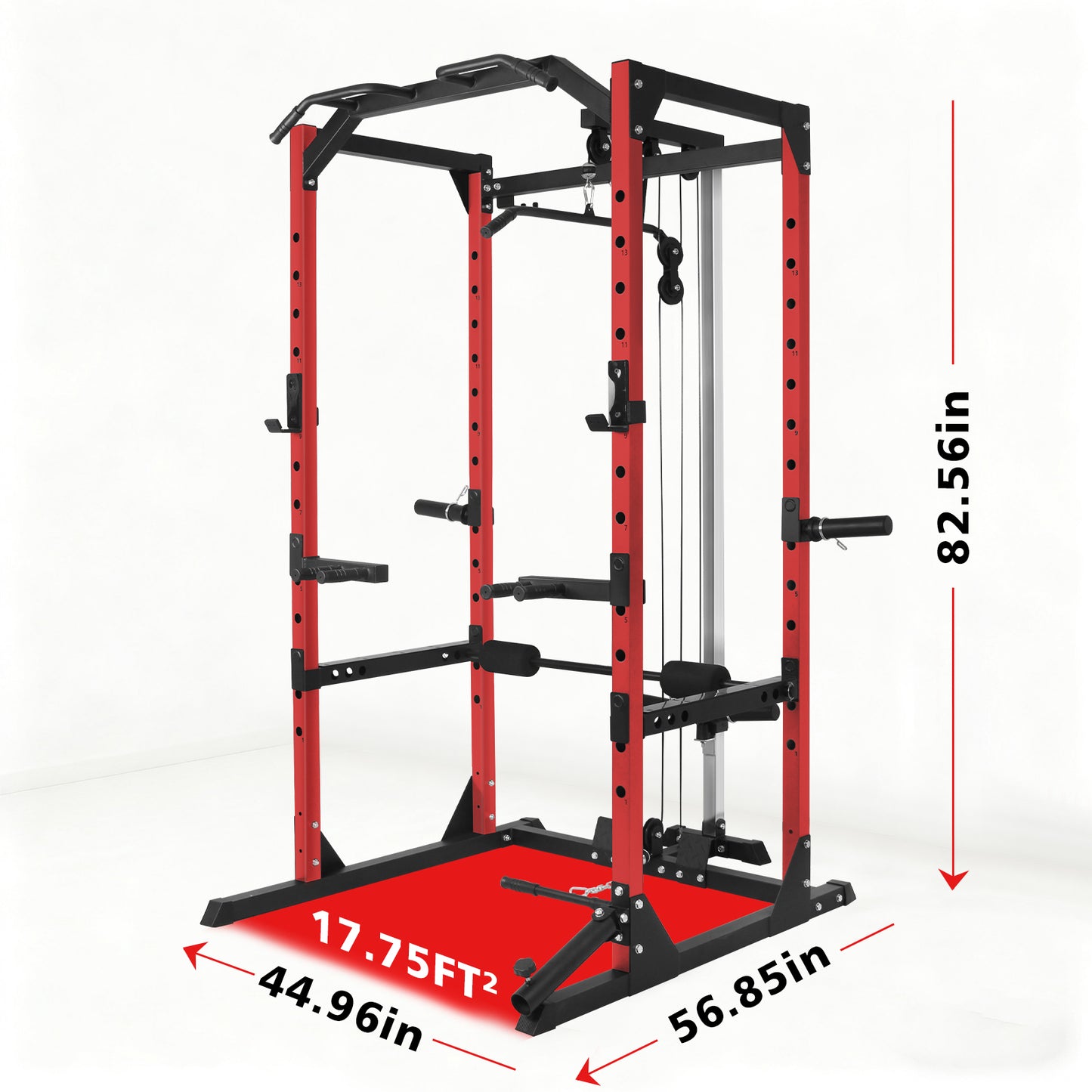 Heavy Duty Power Cage with Lat Pulldown System | Home Gym Squat Rack, Multi-Functional Strength Training Weight Cage for Full Body Workout.