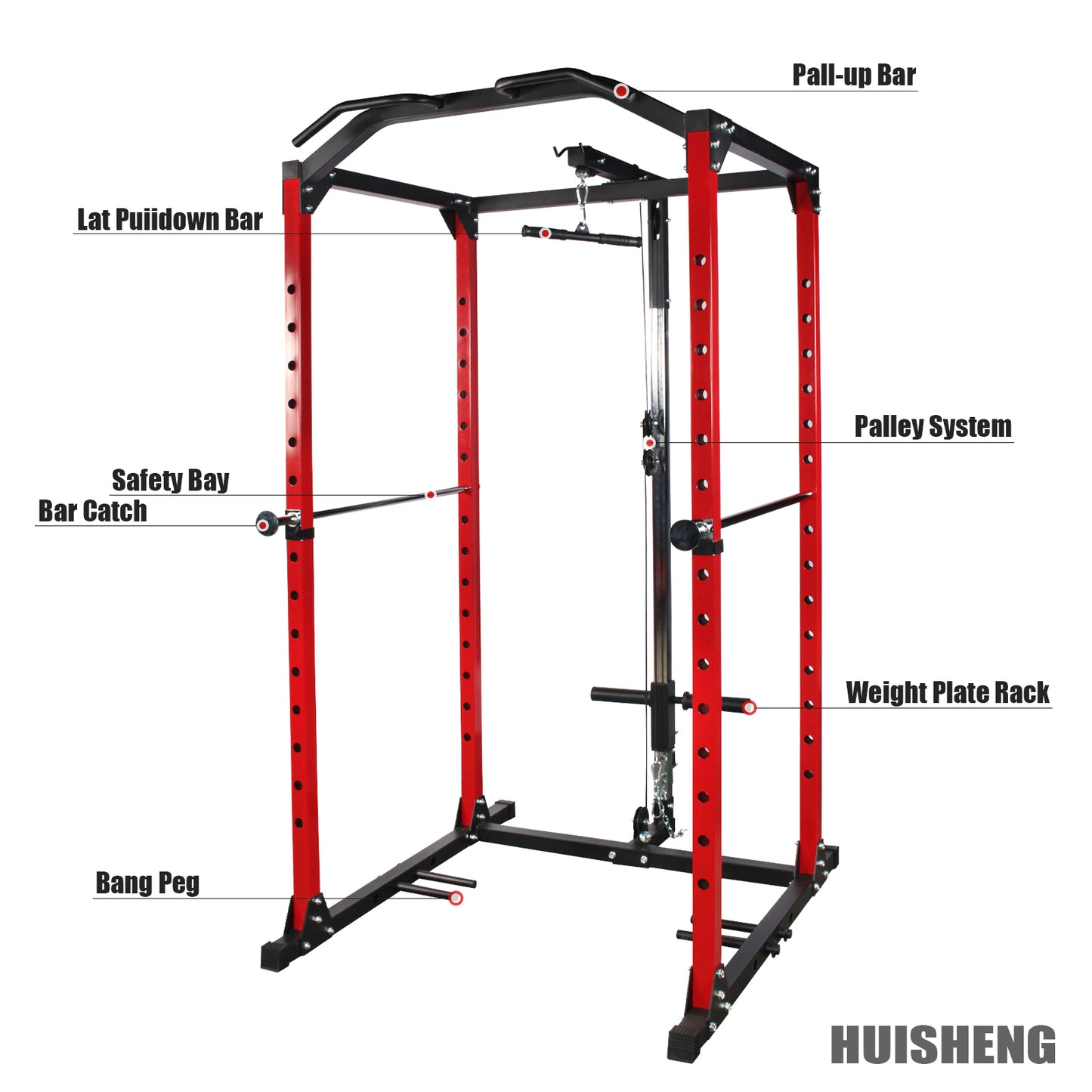 Gym Multi Functional Lat Pull Down Machine Home Power Cage Squat Rack