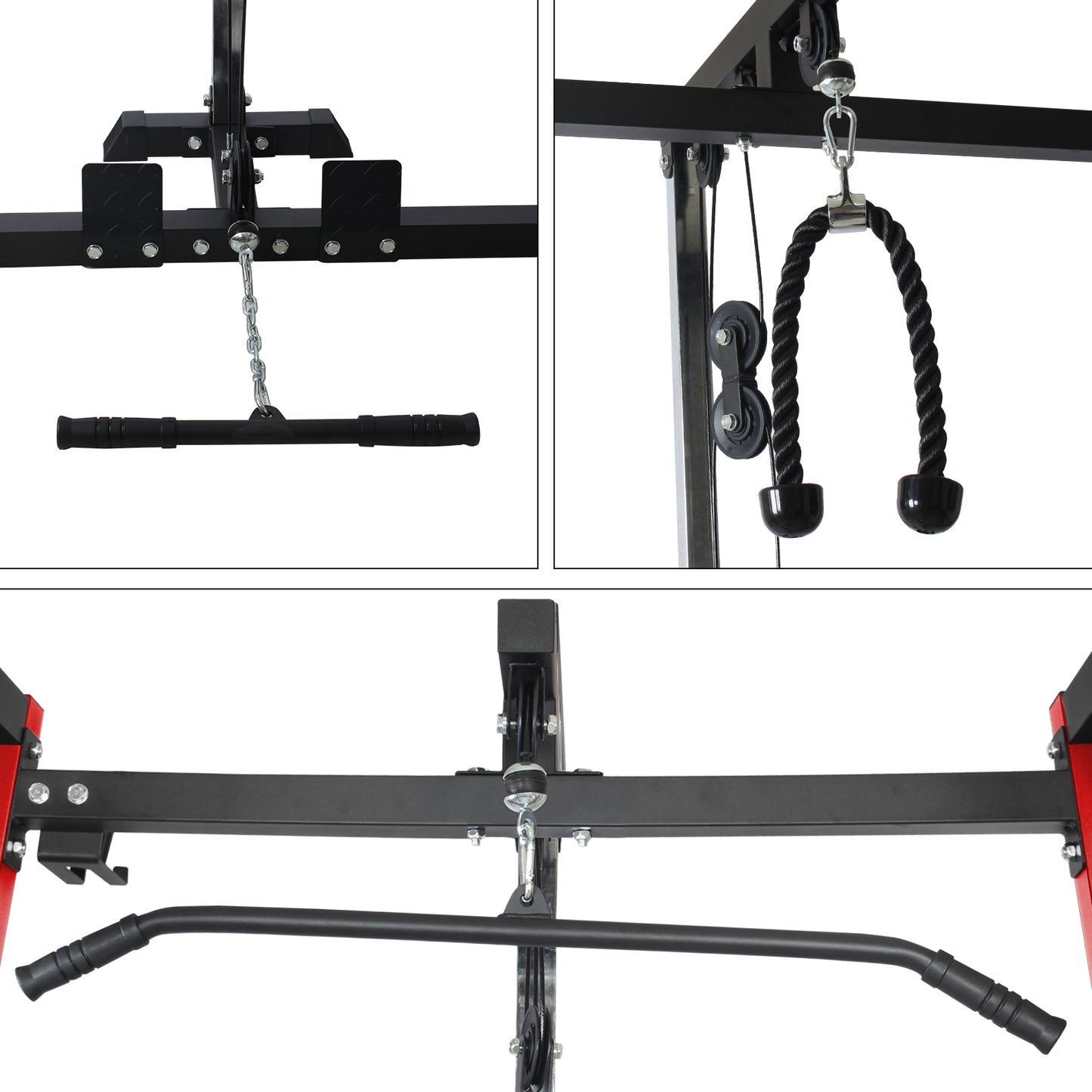 Heavy Duty Power Cage with Lat Pulldown System | Home Gym Squat Rack, Multi-Functional Strength Training Weight Cage for Full Body Workout.
